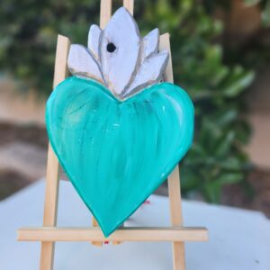 Corazón Alto Calipso con Flor Gris
